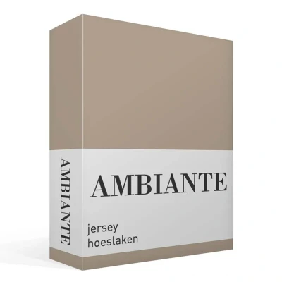 Afbeelding van Hoeslaken 1 Persoons 90x200 Ambiante Jersey Taupe