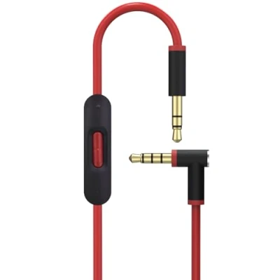 Afbeelding van Toxaoii Vervangende audiokabel met geïntegreerde microfoon en bediening, compatibel Beats Solo 2/Solo 3/Studio 3/Pro/Detox/Wireless/Mixr/Executive/Pill (zwart rood)
