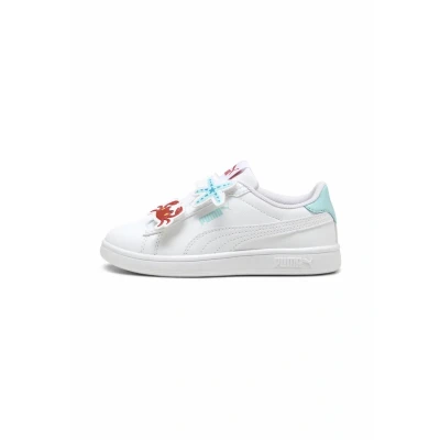 Afbeelding van Puma Smash 3.0 Badges Sneakers laag voor kinderen, Maat: 28, White safe lake red fire Kunststof