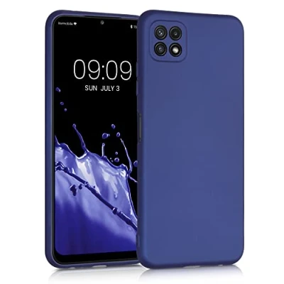 Afbeelding van kwmobile telefoonhoesje geschikt voor Samsung Galaxy A22 5G Hoesje smartphone Back cover in metallic blauw