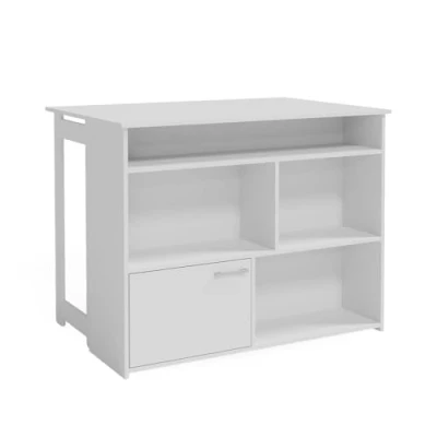 Afbeelding van Vicco Bartafel &quot;Dominic&quot;, wit, 116 x 37 cm, 4 open vakken en 1 deur