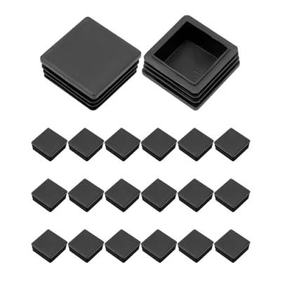 Afbeelding van QWORK® 20 stuks 40 x mm lamellenstoppen voor vierkante buis, eindkap van kunststof, zwart, vierkant, buisbuis, polyethyleen eindkappen