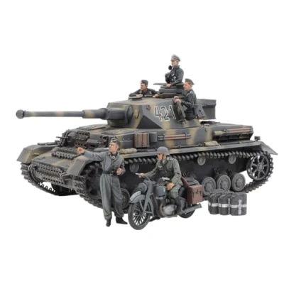 Afbeelding van 1:35 Tamiya 25209 Panzerkampfwagen IV Ausf G. Early Production &amp; Motorcycle Eastern Front Plastic Modelbouwpakket