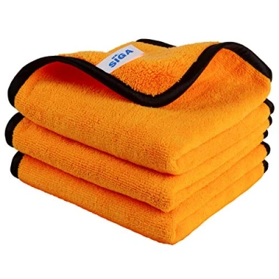 Image de MR.SIGA Chiffons en Microfibre pour Le Nettoyage Domestique et Les Voitures, de Polissage l&#039;entretien Professionnel la Voiture 40 x 60 cm, Lot 3