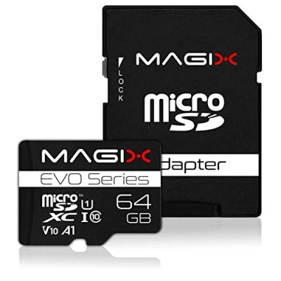 Afbeelding van Magix 64 GB microSD kaart klasse 10 V10 U1, leessnelheid tot 80 MB/s, EVO serie (SD adapter inbegrepen)