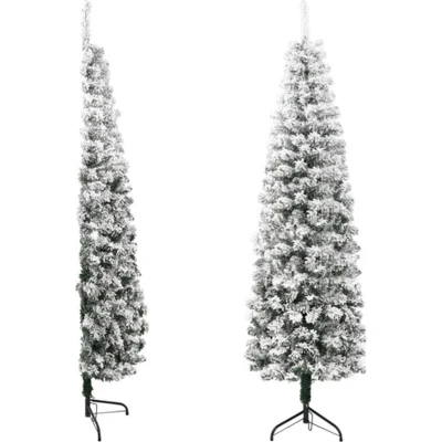 Afbeelding van Kunstkerstboom Half Met Sneeuw Smal 180 Cm
