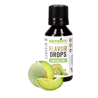 Afbeelding van NUTRIFY Flavor Drops Calorievrije aromadruppels voor levensmiddelen en dranken, suikervrij, vetvrij, veganistisch, zonder kunstmatige kleurstoffen, honingmeloenaroma, 30 ml