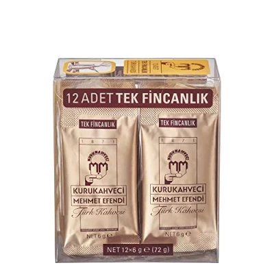 Afbeelding van Turkse koffie Kurukahveci Mehmet Efendi gemalen 12x6 gram