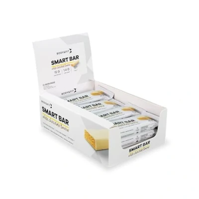 Image de Body&amp;Fit Smart Protein Bars Barres protéinées Délicieux Chocolat Blanc 12 (540 grammes)