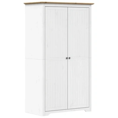 Image de vidaXL Garde robe BODO blanc marron 99x53,5x173 cm bois massif de pin355060