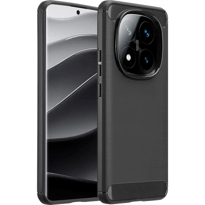 Afbeelding van imoshion Hoesje Geschikt voor Xiaomi Redmi Note 14 Pro Plus 5G Siliconen Brushed Backcover Zwart