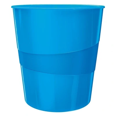Image de leitz corbeille à papier wow, en plastique, 15 litres, vert noir