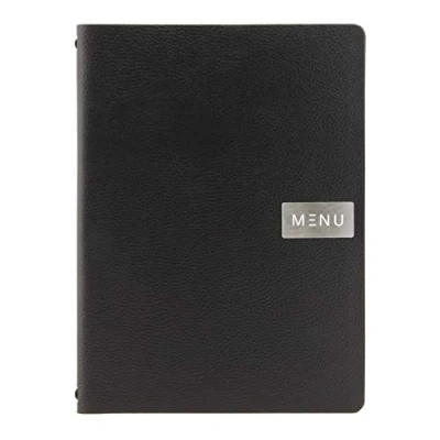 Afbeelding van Securit Menukaart Leather Raw, Ft A4, Zwart