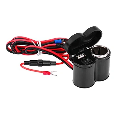 Afbeelding van Motorfiets USB Chargingt, Waterdichte sigarettenaansteker voor motorfiets, sigarettenaansteker, USB, 2 in 1 universele oplader scooter, 12 45 V