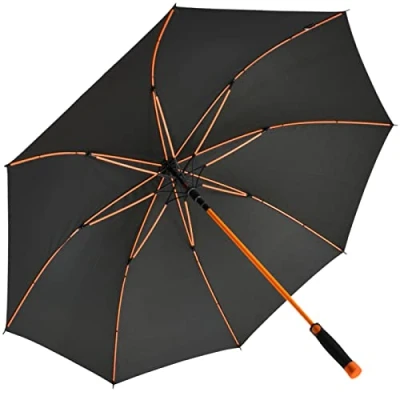 Afbeelding van iX brella XXL automatische paraplu van glasvezel zwart, Oranje, golfparaplu