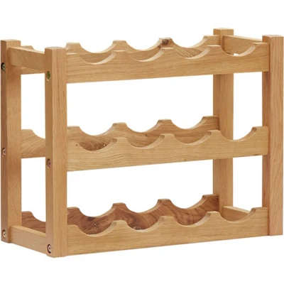 Afbeelding van Wijnrek Voor 2 Flessen 47X2X36 Cm Massief Eikenhout