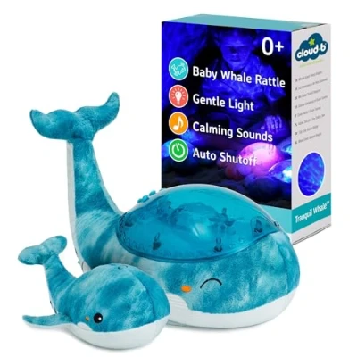 Image de Veilleuse Cloud B Tranquil Whale Family Bleu
