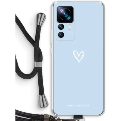 Afbeelding van Case Company® hoesje met Koord geschikt voor Xiaomi 12T Pro Klein Hart Blauw Telefoonhoesje Zwart Bescherming aan alle Kanten en Over de Schermrand