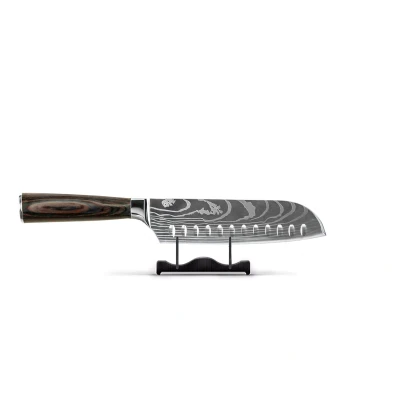 Afbeelding van Japanse Damascus Print Onyx Epoxy Santoku mes (18cm)