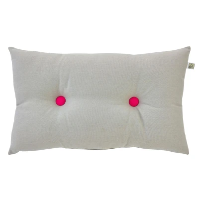 Afbeelding van Dutch Decor MYLOU Sierkussen met roze knopen 30x50 cm Grijs
