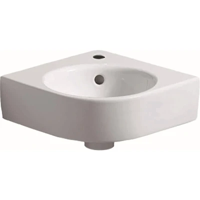 Afbeelding van Geberit Renova Compact hoekfontein wit (45 x 39,5 cm) 1 kraangat, met