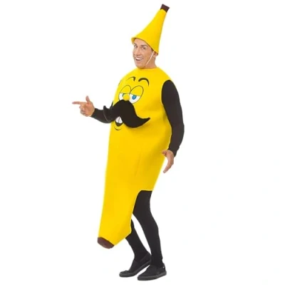 Afbeelding van Widmann Natuur Groente &amp; Fruit Kostuum Lekker Geel Hapje Mister Banana One Size Carnavalskleding Verkleedkleding