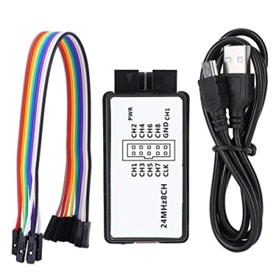 Afbeelding van USB Logic Analyzer, Analyzer Mini Digital Pocket Size Apparaatkit 8 kanaals 24 MHz ingangsgeheugen