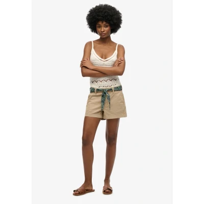 Afbeelding van Superdry Classic Chino Short Dames Stonewash Taupe Brown Bruin Broeken