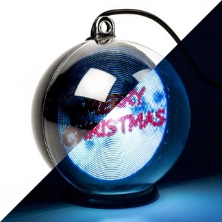Afbeelding van Kerstbol met kerstman en slee Konstsmide Ø 10 cm (Bewegend beeld, Timer, USB kabel)