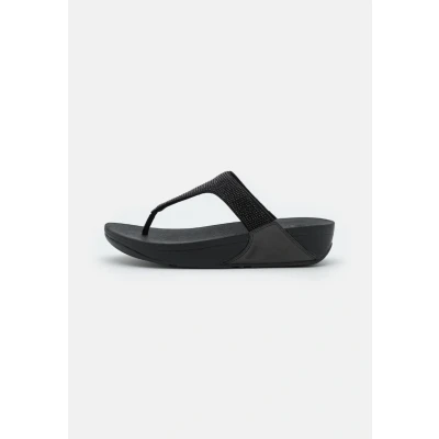 Afbeelding van Fitflop LULU TOE POST Teensandalen, Dames, Maat: 42, All black Microvezel