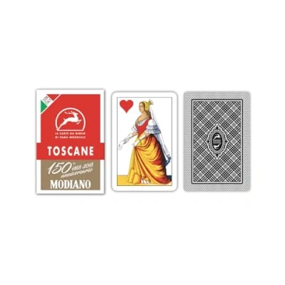 Afbeelding van Modiano regionale speelkaarten Toscane 150 jaar verjaardag, kleur etui rood, 300119