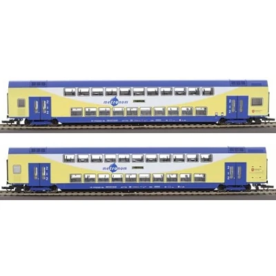 Afbeelding van Roco 6200106 H0 2 delige set dubbeldekswagons van de metronoom 2e klas DBPza