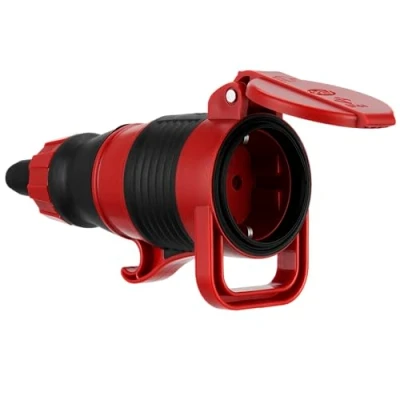 Afbeelding van REV 0019221000 Koppeling met randaarde Polycarbonaat, Rubber (synthetisch) 250 V Rood, Zwart IP44