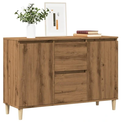 Afbeelding van vidaXL Dressoir 102x35x70 cm bewerkt hout artisanaal eikenkleurig
