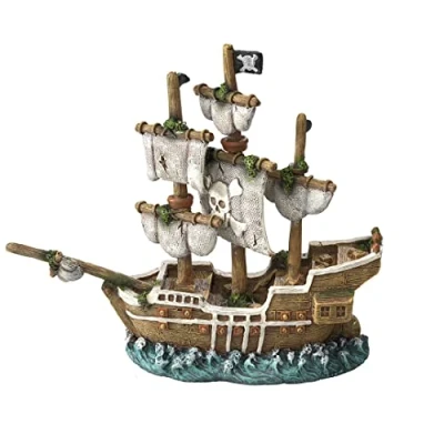 Afbeelding van Aqua Della Aquariumdecoratie Vissen Zeilschip 1 21x7x18cm 1st