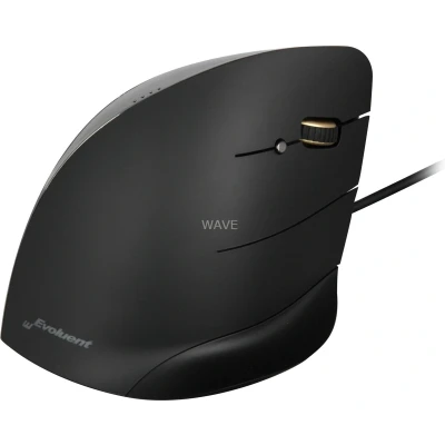 Afbeelding van Evoluent Vertical Mouse Corded Right Hand Ergonomische muis USB Optisch Zwart, Zilver 5 Toetsen Ergonomisch