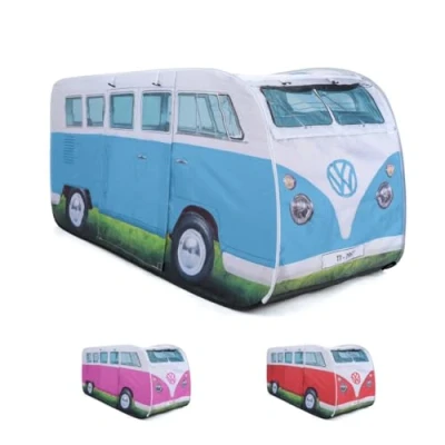Afbeelding van Board Masters Volkswagen Pop up tent voor kinderen, VW UV50+, instant camping en speeltent, Combi T1, jongens meisjes, blauw