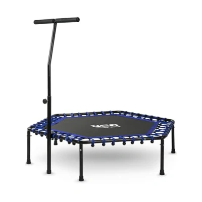 Afbeelding van Neo Sport fitnesstrampoline met handvat 127 cm zeshoekig blauw