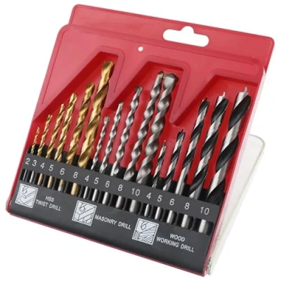 Afbeelding van Hi Spec Compacte set met 16 boren van staal, gemengde titanium, HSS, brad punten en metselwerk voor metaal, hout, kunststof baksteen