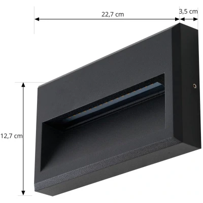 Afbeelding van Lucande LED buitenwandlamp Weno, zwart, aluminium, IP65