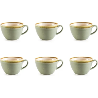 Afbeelding van Olympia Kiln cappuccinokopjes mosgroen 34cl (6 stuks)