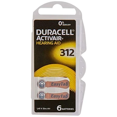 Afbeelding van Duracell Easytab DA 312 voor alle gehoorapparaten met batterijtype 10 x 6 stuks