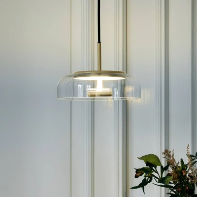 Afbeelding van Nuura hanglamp Blossi 1, goud / helder, Ø 23 cm, glas