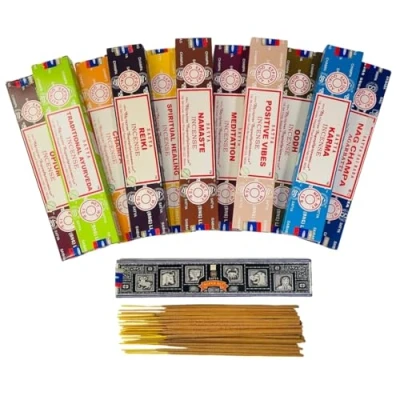Afbeelding van Satya Nag Champa Superhit Namaste, Reiki, Meditatie, Opium, Positieve Vibes, Karma, Traditionele Ayurveda, Spirituele Genezing, Champa, oodh, 15 g x 12 verpakkingen van