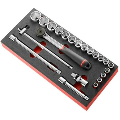 Afbeelding van FACOM MODM.S161 212U module foam 1/2&quot; doppen 12 kant + ratel L2 inch
