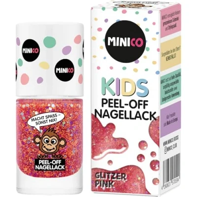 Afbeelding van MINICO Glitternagellak voor kinderen, premium kwaliteit, afpelbaar, dermatologisch getest, kindvriendelijk, duurzaam, veganistisch, op waterbasis, afpelbaar