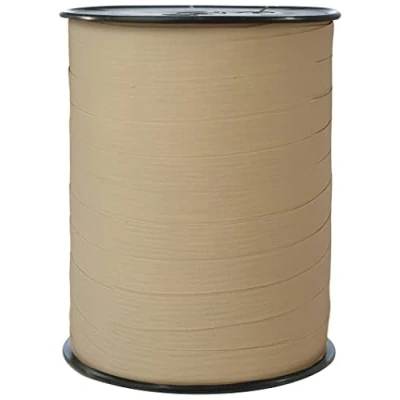 Afbeelding van Clairefontaine 601549C een spoel mat bolduc lint 250 m x 10 mm kraftkleur decoratief cadeau lint, doe het zelf, geschenkverpakking