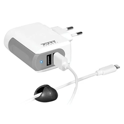 Afbeelding van SmartPhones &amp; Toebehoren: Laders: Port Designs Wall Charger 2x USB + Lightning Cable Power Supply