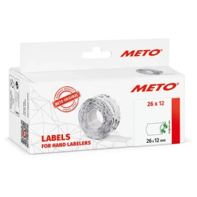 Afbeelding van Meto Classic etiketten wit 26x12mm afneembare lijmlaag (6x1000 stuks)