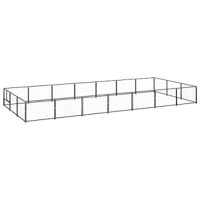 Afbeelding van vidaXL Hondenkennel 21 m² staal zwart